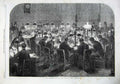 Original Old Antique Print 1867 Fine Art Reporters Room House Commons Men Table