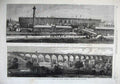 Old Antique Print 1867 Paris Exhibition Building Milton Viaduct Railway 19th