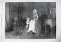 Original Old Antique Print 1867 Fine Art Bedtime Little Girl Mother Prayers