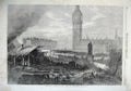 Original Old Antique Print Metropolitan Railway Works Westminster 1867 London