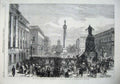 Old Antique Print 1867 Trades Union Reform Demonstration Waterloo Place 19th