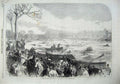 Old Antique Print 1867 Disaster Ice Regents Park London Men Boats River 19th
