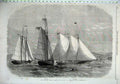 Original Old Antique Print 1867 American Yachts Queen Osborne House Ships Vesta