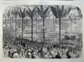 Old Antique Print 1867 Queen Foundation Stone Albert Hall Kensington Art 19th
