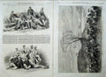 Original Old Antique Print Oxford Cambridge Boat Race 1867 Crew Chiswick River
