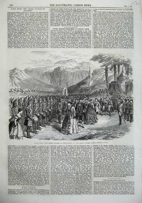 Old Antique Print 1867 Scene Grand Duchess Gerolstein Opera Covent Garden 19th