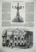 Old Antique Print 1867 Theatre Royal Cork Testimonial Alderman Phillips 19th