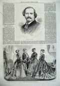 Old Antique Print Paris Fashion 1867 Portrait Mr Weiss Eminent Singer Art 19th