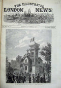 Original Old Antique Print 1867 Paris International Pavillion Commissioners Art