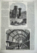 Original Old Antique Print Ward Poor Marylebone Workhouse 1867 Clement'S Strand