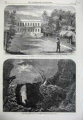 Original Old Antique Print 1867 Art Surrey Theatre Tervueben Brussels Charlotte