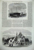 Original Old Antique Print Boat John Ford 1867 Gospel-Oak School Kentish Town