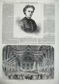 Old Antique Print Christine Nilsson 1867 Scene Don Giovanni Theatre Art 19th
