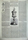 Old Antique Print 1867 Prize Cup Belgians Victoria Rifle Corps War Army 19th