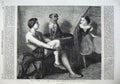Old Antique Print 1867 Fine Art Portrait Man Little Girl Dog Drum Music 19th