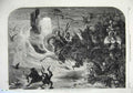 Original Old Antique Print Fine Art 1867 Story Time Characters Castle Moonlight