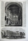 Original Old Antique Print 1867 Fine Art Railway Station Cawnpore Bartholomew