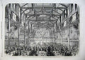Original Old Antique Print 1867 Banquet Disraeli Corn Exchange Edinburgh Dinner
