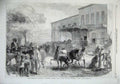 Original Old Antique Print 1867 Abyssinian Transport Officers Mules Hotel Cairo