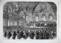 Original Old Antique Print 1867 New Townhall Preston Duke Cambridge Fine Art