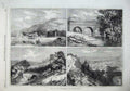 Old Antique Print 1867 Leatherhead Dorking Railway Bridge Humble Dorking 19th
