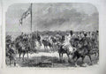 Original Old Antique Print 1867 Guards Ta Army Wimbledon Common Horses War Art