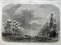 Old Antique Print 1867 War Sailing Ships Review Spithead Flags Fine Art 19th