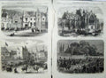 Antique Old Print 1867Queen Scotland Melrose Abbey Floors Castle Jedburgh 19th