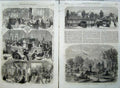 Old Antique Print Paris Exhibition 1867 Prussian Gardens Pavilion CafÇ 19th