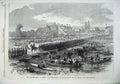 Old Antique Print 1868 Ta Army Review Windsor Pontoon Bridge Thames River 19th