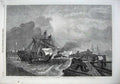 Old Antique Print 1868 Ship Crew Sailing Stormy Sea Life-Boat Andrews Art 19th