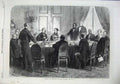 Original Old Antique Print 1868 Fine Art Council Ministers Tuileries Men Table