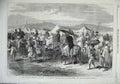 Old Antique Print 1868 Abyssinian Prisoners Camp Plain Dalanta War Donkey 19th