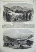 Old Antique Print 1868Villa Martino Napoleon House Isle Elba Port Ferrajo 19th