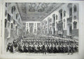 Original Old Antique Print Prince Wales Dining Bartholomew'S Hospital 1868 19th