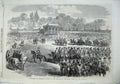 Original Old Antique Print 1868 Tournament Florence Marriage Crown Prince Italy