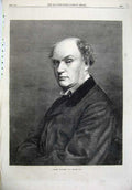 Original Old Antique Print 1868 Fine Art Portrait Daniel Maclise Man Victorian