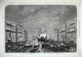 Old Antique Print 1868 Fine Art Funeral Gondolas Body Daniel Manin Venice 19th