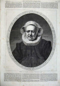 Original Old Antique Print 1868 Fine Art Portrait Woman Rembrandt Gallery 19th