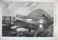 Old Antique Print 1868 Works Midland Railway Terminus Euston Road London 19th