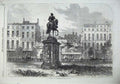 Old Antique Print 1868 Leicester Square London Statue Napoleon Fine Art 19th