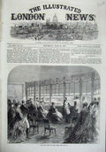 Original Old Antique Print 1868 Royal Party Ascot Horse Races Sport People 19th