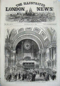 Old Antique Print 1868 Prince Wales Leeds Mayor'S Ball Townhall Dancing 19th