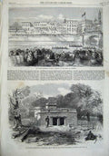 Old Antique Print Royal Wedding Italy Regatta Arno Florence Abyssinia1868 19th