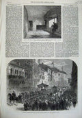 Old Antique Print 1868 Eagle Tower Carnarvon Castle Funeral D'Arcy M'Gee 19th