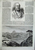 Old Antique Print 1868 War Abyssinia Camp Attala Bust Marquis Salisbury 19th