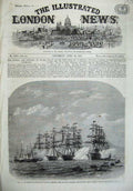 Old Antique Print 1868 Ships Prince Wales Ireland Royal Yacht Dublin Bay 19th