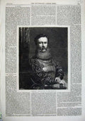 Original Old Antique Print 1868 Fine Art Man Sier Army Uniform John Phillip