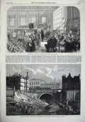 Original Old Antique Print 1868 Ragged-School Pupils Exeter Railway John'S Wood