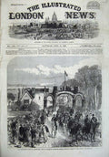 Old Antique Print 1868 Ta Army Portsmouth Middlesex Artillery Cosham War 19th